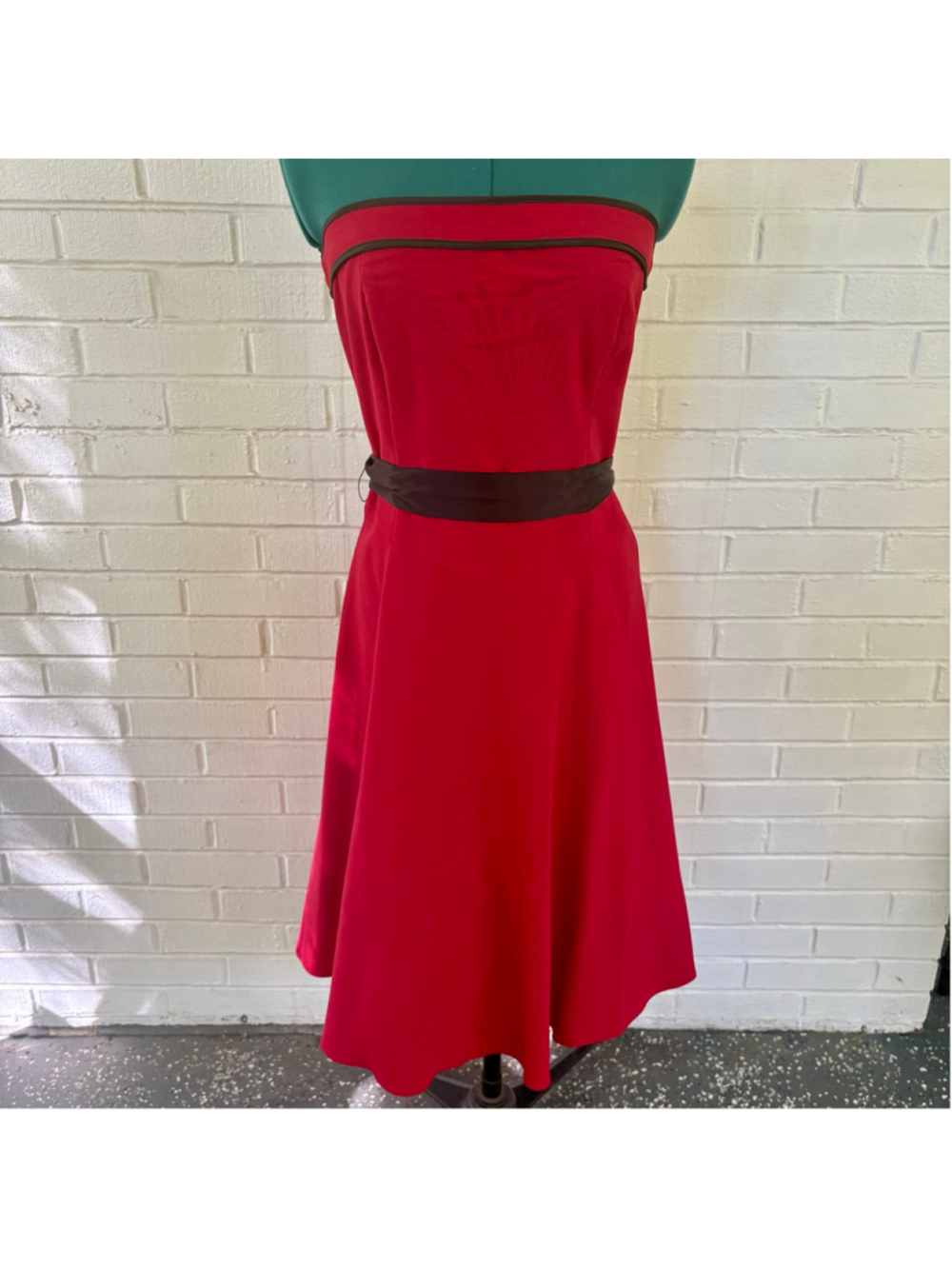 Vintage 90s Ruby Rox red and black strapless party dress